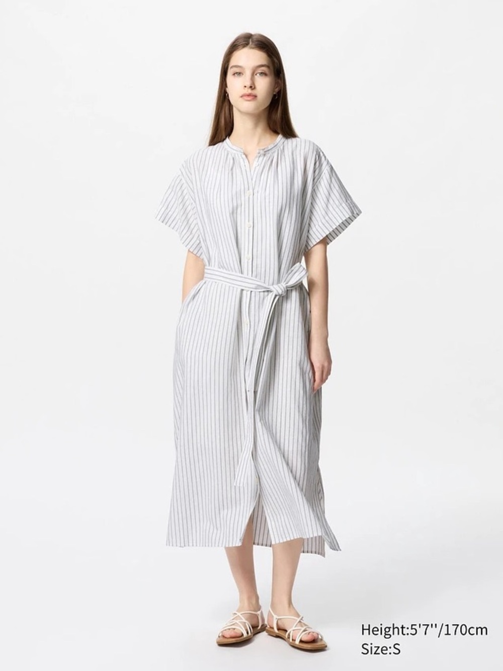 Uniqlo linen blend relaxed dress